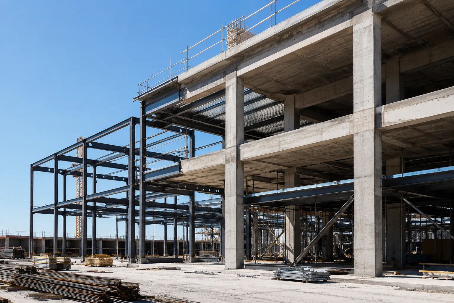 Estructura de hormigón en ejecución